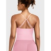 image:imageYEOREO LuxFlow Womens Workout Tank Top with Bra Pads Twist Front Straps Summer Seamless Camisole Shirts Longline Sports BrasPink