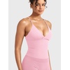 image:imageYEOREO LuxFlow Womens Workout Tank Top with Bra Pads Twist Front Straps Summer Seamless Camisole Shirts Longline Sports BrasPink