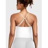 image:imageYEOREO LuxFlow Womens Workout Tank Top with Bra Pads Twist Front Straps Summer Seamless Camisole Shirts Longline Sports BrasWhite