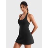 image:imageYEOREO CoreFlex Women Halter Neck Tennis Dress Backless Built in Shorts Golf Athletic Dresses with Pockets Workout Mini DressBlack