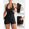 image:imageYEOREO CoreFlex Women Halter Neck Tennis Dress Backless Built in Shorts Golf Athletic Dresses with Pockets Workout Mini DressBlack