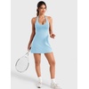 image:imageYEOREO CoreFlex Women Halter Neck Tennis Dress Backless Built in Shorts Golf Athletic Dresses with Pockets Workout Mini DressPale Sky Blue