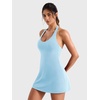 image:imageYEOREO CoreFlex Women Halter Neck Tennis Dress Backless Built in Shorts Golf Athletic Dresses with Pockets Workout Mini DressPale Sky Blue
