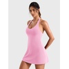 image:imageYEOREO CoreFlex Women Halter Neck Tennis Dress Backless Built in Shorts Golf Athletic Dresses with Pockets Workout Mini DressPink