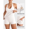 image:imageYEOREO CoreFlex Women Halter Neck Tennis Dress Backless Built in Shorts Golf Athletic Dresses with Pockets Workout Mini DressWhite