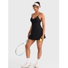 image:imageYEOREO CoreFlex Women Tennis Dress Built in Shorts and Bra with Pockets Workout Gym Golf OutfitsBlack