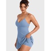 image:imageYEOREO CoreFlex Women Tennis Dress Built in Shorts and Bra with Pockets Workout Gym Golf OutfitsBlue Gray