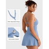 image:imageYEOREO CoreFlex Women Tennis Dress Built in Shorts and Bra with Pockets Workout Gym Golf OutfitsBlue Gray