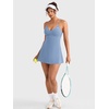 image:imageYEOREO CoreFlex Women Tennis Dress Built in Shorts and Bra with Pockets Workout Gym Golf OutfitsBlue Gray