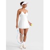 image:imageYEOREO CoreFlex Women Tennis Dress Built in Shorts and Bra with Pockets Workout Gym Golf OutfitsWhite