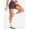 image:imageYEOREO CoreFlex Womens Low Rise Biker Shorts with Pocket 36 No Front Seam Workout Gym Running ShortsBlack Berry Purple
