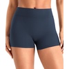 image:imageYEOREO CoreFlex Womens Low Rise Biker Shorts with Pocket 36 No Front Seam Workout Gym Running ShortsNavy Blue