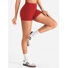 image:imageYEOREO CoreFlex Womens Low Rise Biker Shorts with Pocket 36 No Front Seam Workout Gym Running ShortsRed
