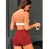 image:imageYEOREO CoreFlex Womens Low Rise Biker Shorts with Pocket 36 No Front Seam Workout Gym Running ShortsRed