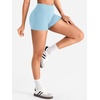 image:imageYEOREO CoreFlex Womens Low Rise Biker Shorts with Pocket 36 No Front Seam Workout Gym Running ShortsSky Blue