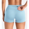 image:imageYEOREO CoreFlex Womens Low Rise Biker Shorts with Pocket 36 No Front Seam Workout Gym Running ShortsSky Blue
