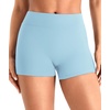 image:imageYEOREO CoreFlex Womens Low Rise Biker Shorts with Pocket 36 No Front Seam Workout Gym Running ShortsSky Blue