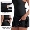image:imageYEOREO CoreFlex Womens Tennis Dress Built in Shorts Pocket Padded Bras Workout Skirts Backless Tie Golf DressBlack