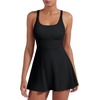 image:imageYEOREO CoreFlex Womens Tennis Dress Built in Shorts Pocket Padded Bras Workout Skirts Backless Tie Golf DressBlack