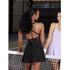 image:imageYEOREO CoreFlex Womens Tennis Dress Built in Shorts Pocket Padded Bras Workout Skirts Backless Tie Golf DressBlack