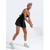 image:imageYEOREO CoreFlex Womens Tennis Dress Built in Shorts Pocket Padded Bras Workout Skirts Backless Tie Golf DressBlack