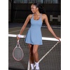 image:imageYEOREO CoreFlex Womens Tennis Dress Built in Shorts Pocket Padded Bras Workout Skirts Backless Tie Golf DressBlue Gray