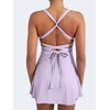 image:imageYEOREO CoreFlex Womens Tennis Dress Built in Shorts Pocket Padded Bras Workout Skirts Backless Tie Golf DressLight Purple