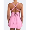 image:imageYEOREO CoreFlex Womens Tennis Dress Built in Shorts Pocket Padded Bras Workout Skirts Backless Tie Golf DressPink