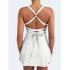 image:imageYEOREO CoreFlex Womens Tennis Dress Built in Shorts Pocket Padded Bras Workout Skirts Backless Tie Golf DressWhite