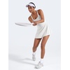 image:imageYEOREO CoreFlex Womens Tennis Dress Built in Shorts Pocket Padded Bras Workout Skirts Backless Tie Golf DressWhite