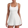 image:imageYEOREO CoreFlex Womens Tennis Dress Built in Shorts Pocket Padded Bras Workout Skirts Backless Tie Golf DressWhite