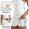 image:imageYEOREO CoreFlex Womens Tennis Dress Built in Shorts Pocket Padded Bras Workout Skirts Backless Tie Golf DressWhite