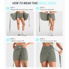 image:imageYEOREO Ease Womens Ballet Wrap Skirt Tie Active Mini Skort with Shorts Tennis Athletic Skirts for Yoga Pilates WorkoutGray Green