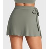 image:imageYEOREO Ease Womens Ballet Wrap Skirt Tie Active Mini Skort with Shorts Tennis Athletic Skirts for Yoga Pilates WorkoutGray Green