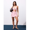 image:imageYEOREO Ease Womens Ballet Wrap Skirt Tie Active Mini Skort with Shorts Tennis Athletic Skirts for Yoga Pilates WorkoutLight Pink