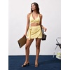 image:imageYEOREO Ease Womens Ballet Wrap Skirt Tie Active Mini Skort with Shorts Tennis Athletic Skirts for Yoga Pilates WorkoutMilk Yellow