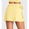 image:imageYEOREO Ease Womens Ballet Wrap Skirt Tie Active Mini Skort with Shorts Tennis Athletic Skirts for Yoga Pilates WorkoutMilk Yellow