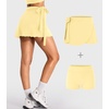 image:imageYEOREO Ease Womens Ballet Wrap Skirt Tie Active Mini Skort with Shorts Tennis Athletic Skirts for Yoga Pilates WorkoutMilk Yellow