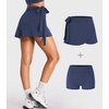 image:imageYEOREO Ease Womens Ballet Wrap Skirt Tie Active Mini Skort with Shorts Tennis Athletic Skirts for Yoga Pilates WorkoutNavy Blue