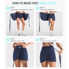 image:imageYEOREO Ease Womens Ballet Wrap Skirt Tie Active Mini Skort with Shorts Tennis Athletic Skirts for Yoga Pilates WorkoutNavy Blue