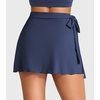 image:imageYEOREO Ease Womens Ballet Wrap Skirt Tie Active Mini Skort with Shorts Tennis Athletic Skirts for Yoga Pilates WorkoutNavy Blue