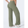 image:imageYEOREO Ease Womens Low Rise Straight Leggings Bottoms Workout No Front Seam 31533 Wide Leg Gym Yoga PantsArmy Green