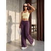 image:imageYEOREO Ease Womens Low Rise Straight Leggings Bottoms Workout No Front Seam 31533 Wide Leg Gym Yoga PantsBlackberry Purple