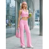 image:imageYEOREO Ease Womens Low Rise Straight Leggings Bottoms Workout No Front Seam 31533 Wide Leg Gym Yoga PantsBubblegum Pink