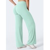 image:imageYEOREO Ease Womens Low Rise Straight Leggings Bottoms Workout No Front Seam 31533 Wide Leg Gym Yoga PantsLight Mint