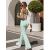 image:imageYEOREO Ease Womens Low Rise Straight Leggings Bottoms Workout No Front Seam 31533 Wide Leg Gym Yoga PantsLight Mint
