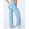 image:imageYEOREO Ease Womens Low Rise Straight Leggings Bottoms Workout No Front Seam 31533 Wide Leg Gym Yoga PantsSky Blue