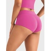 image:imageYEOREO LuxFlow Womens Low Rise Yoga Shorts Sexy Booty Biker Shorts No Front Seam for Workout GymDark Rose Red