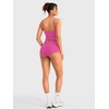 image:imageYEOREO LuxFlow Womens Low Rise Yoga Shorts Sexy Booty Biker Shorts No Front Seam for Workout GymDark Rose Red