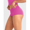 image:imageYEOREO LuxFlow Womens Low Rise Yoga Shorts Sexy Booty Biker Shorts No Front Seam for Workout GymDark Rose Red